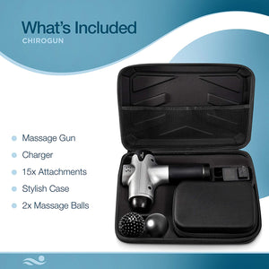 Chirogun Massage Gun Deep Tissue Massager - Percussion Massage Gun Massager Gun Muscle Massage Gun Deep Tissue Massage Gun Muscle Gun Massager Chrome